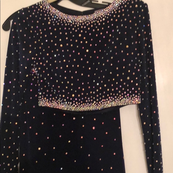 💯 authentic jovani navy blue two piece gown - Picture 7 of 8